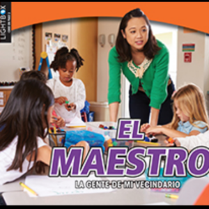 A book cover with a picture of a teacher working with a small group of students