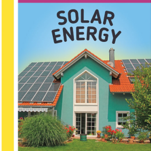 A book cover showing a house with solar panels on it