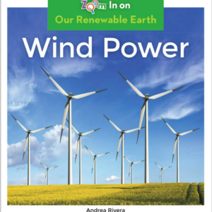 A book cover showing wind turbines in a field