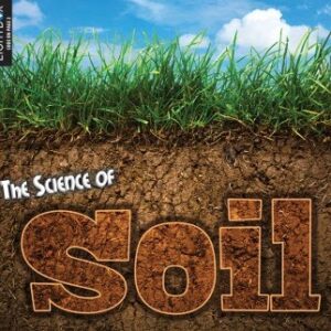 A book cover depicts a cross-section of the earth, showing vibrant green grass above and rich brown soil below, with a bright blue sky and white clouds in the top background.