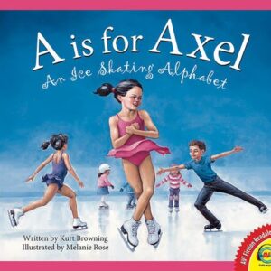 A book cover showing an illustration of people ice dancing