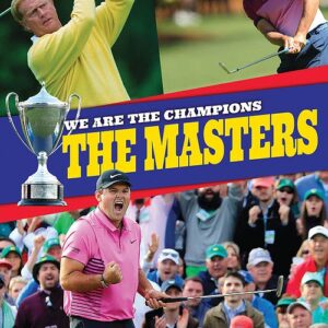 A book cover showing a picture of a golfer celebrating at the Masters