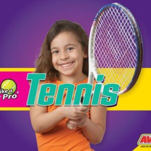 A book cover with a picture of a young girl holding a tennis racket