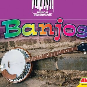 A book cover with a picture of a banjo
