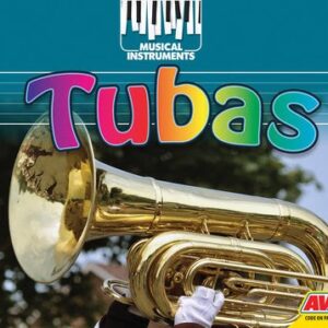 A book cover with a picture of a person playing the tuba