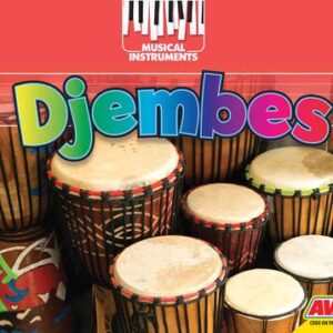 A book cover showing several djembe drums in different sizes
