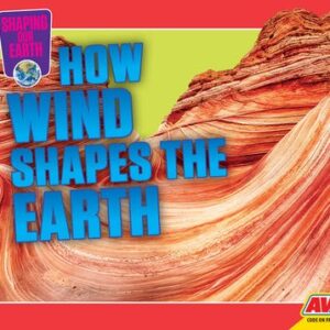 A book cover displays a close-up of swirling, wave-like rock formations in shades of red and orange, with a bright green background at the top.