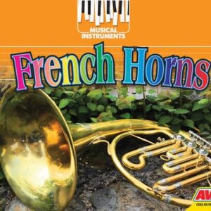 A book cover showing a picture of a French horn