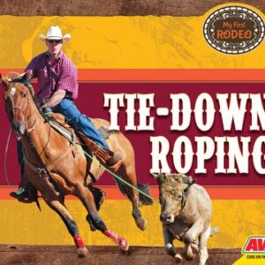 A book cover showing a professional tie down roper