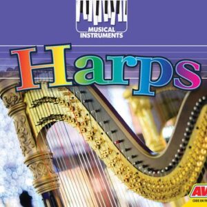 A book cover showing a picture of a harp