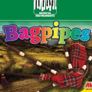 A book cover with a picture of a bagpipe instrument
