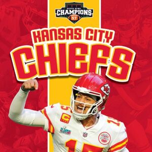 A book cover showing a picture of Patrick Mahomes playing football