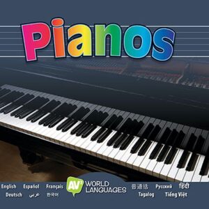 A book cover showing a piano