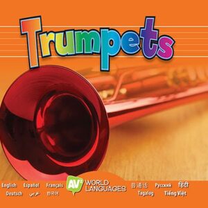 A book cover with a picture of a trumpet