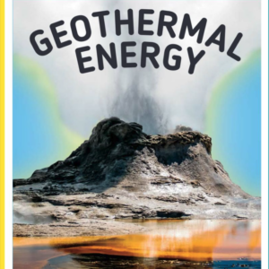 A book cover showing a geothermal geyser
