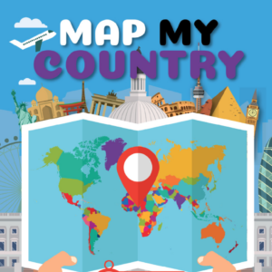 A book cover with a map of the world and a red dot in Africa