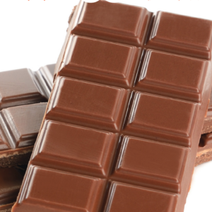 A book cover showing a chocolate bar