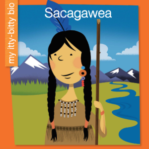 A book cover with an illustration of Sacagawea