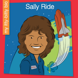 A book cover with an illustration of Sally Ride