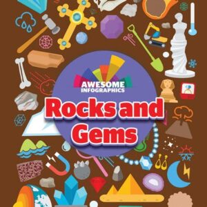 A book cover showing illustrations of rocks and gems