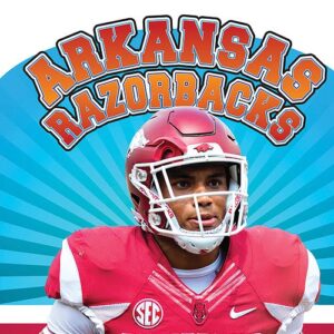 A book cover with an image of an Arkansas Razorbacks player