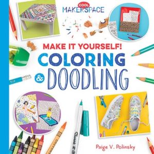 A book cover showing several drawing tools and doodles
