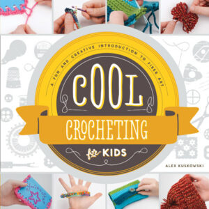 A book cover showing several examples of crochet crafts