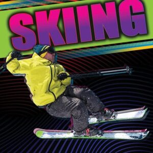 A book cover with a picture of a person skiing