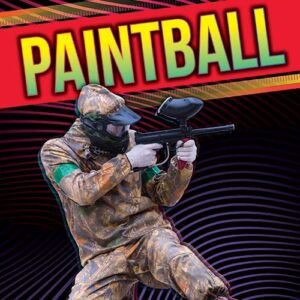 A book cover showing a paint ball player aiming