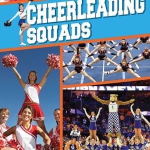 A book cover showing three pictures of cheerleaders doing a formation
