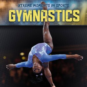 A book cover with a picture of Simone Biles competing