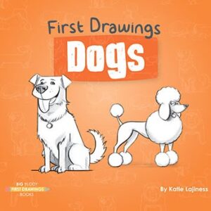 A book cover showing drawings of dogs