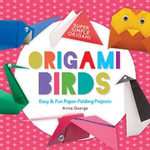 A book cover showing origami birds