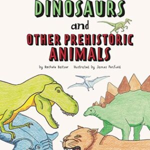 A book cover showing dinosaur drawings