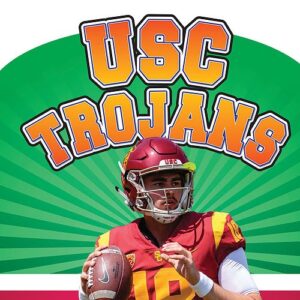 A book cover showing a USC football player
