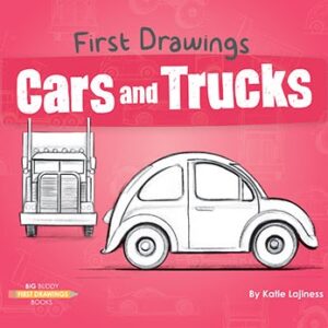 A book cover showing a drawing of a beetle car and a semi truck