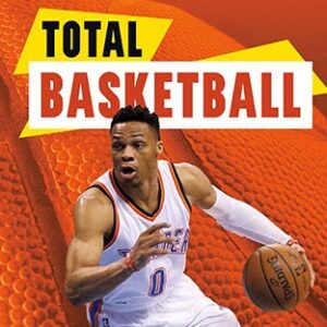 A book cover showing a basketball player dribbling a ball