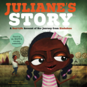 Book cover showing a girl standing in a desert with her father behind her