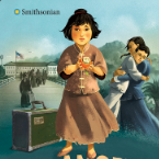 Book cover showing a girl with a suitcase near her in New York