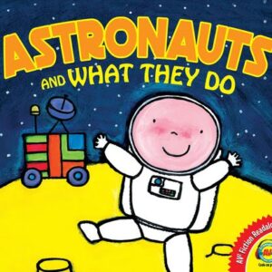 Book cover with a cartoon of an astronaut on a planet