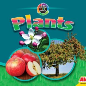 Book cover showing an apple, a flower and a tree