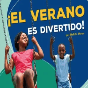 Book cover showing two kids swinging