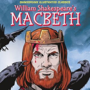 Book cover showing a man wearing a crown with blood on it