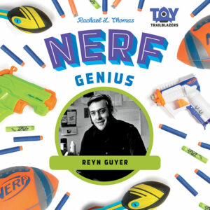 Book cover showing nerf guns, darts and footballs