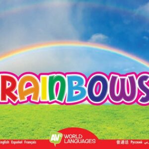 Book cover showing a bright rainbow over a field