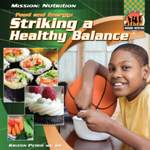 Book cover showing a kid holding a basketball and pictures of a cupcake and vegetables nearby
