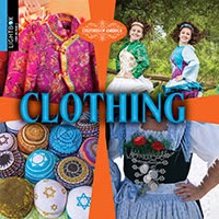 Book cover with four pictures of traditional clothes for various groups