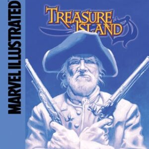 Book cover showing a scary pirate holding weapons