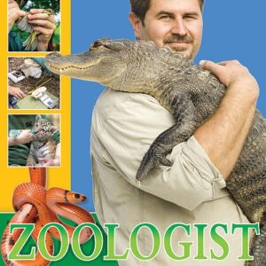 Book cover showing a zoologist holding a crocodile