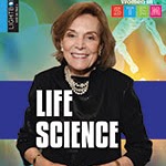 Book cover showing a scientist smiling